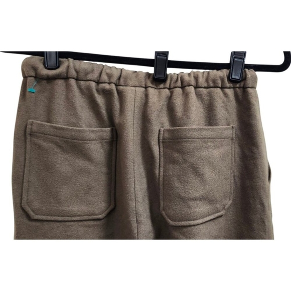 Moia wool blend pants womens brown drawstring elastic waist pockets Korean style - Picture 5 of 9